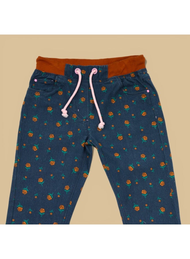 MARWAN AOP Girls Printed Twill Long Pant with Rib Waist - Image 3